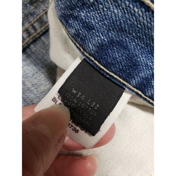 Express Jeans Size 34x32 Mens Blue Pants Denim Baggy Mid Rise Loose Bootcut - Picture 4 of 14